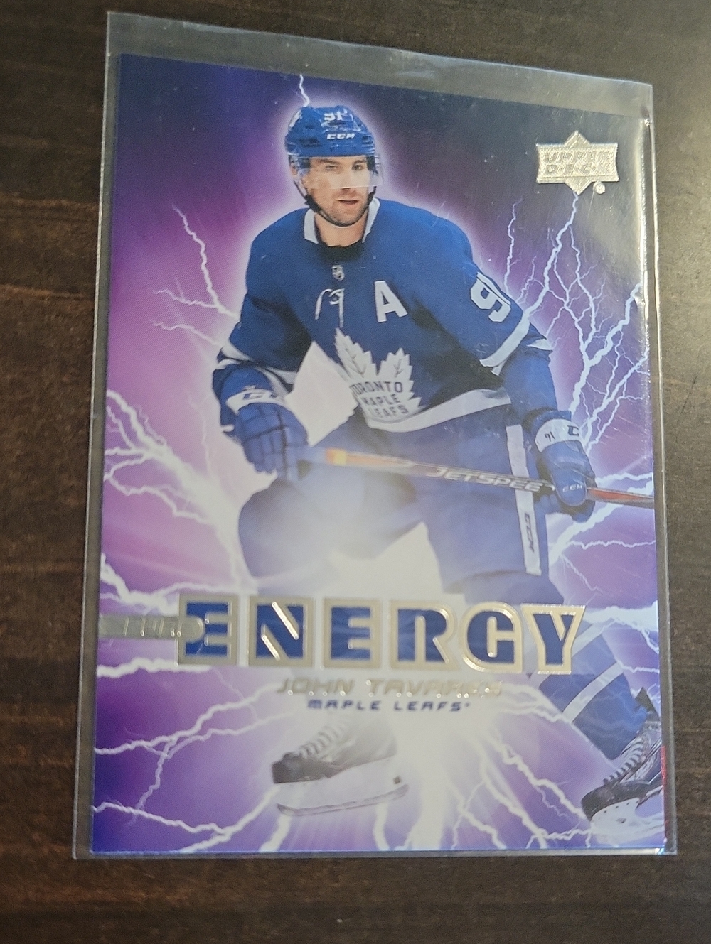 Upper Deck 'Energy' John Tavares Toronto Maple Leafs Hockey Card - Purple/Blue